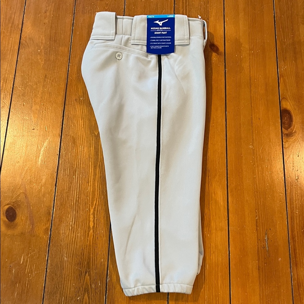 NWT Mizuno Grey Baseball Short Pants Size Youth Large
